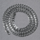 14K White Gold Miami Cuban Semi Solid Chain (7.00 mm)