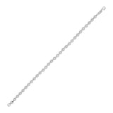 14K White Gold Disco Diamond Cut Bead Bracelet (4.00 mm)