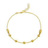 14K Yellow Gold Adjustable Bead Link Bracelet