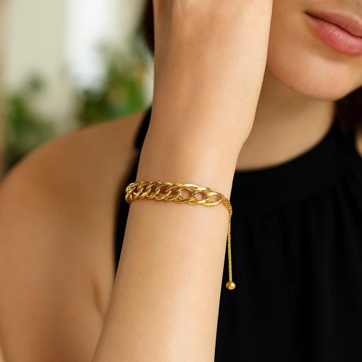 Adjustable Chain Bracelet in 14k Yellow Gold (5.00 mm)