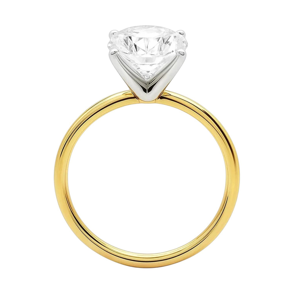 5 Carat Oval Lab Grown IGI G/VS1 Diamond Solitaire Ring in 14K Yellow Gold
