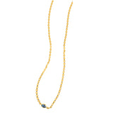 14K Yellow Gold Blue Topaz Mirrored Chain (2.20 mm)