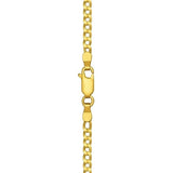 14k Yellow Gold Solid Curb Chain (2.60 mm)