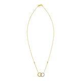 14K Two Tone Gold Interlocking Circle Necklace