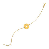 14k Yellow Gold 7 inch Bracelet with Compass (1.00 mm)