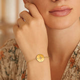 14k Yellow Gold 7 inch Bracelet with Compass (1.00 mm)