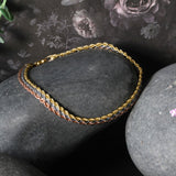 10k Tri-Toned Gold Multi-Strand Rope Chain Bracelet (6.35 mm)