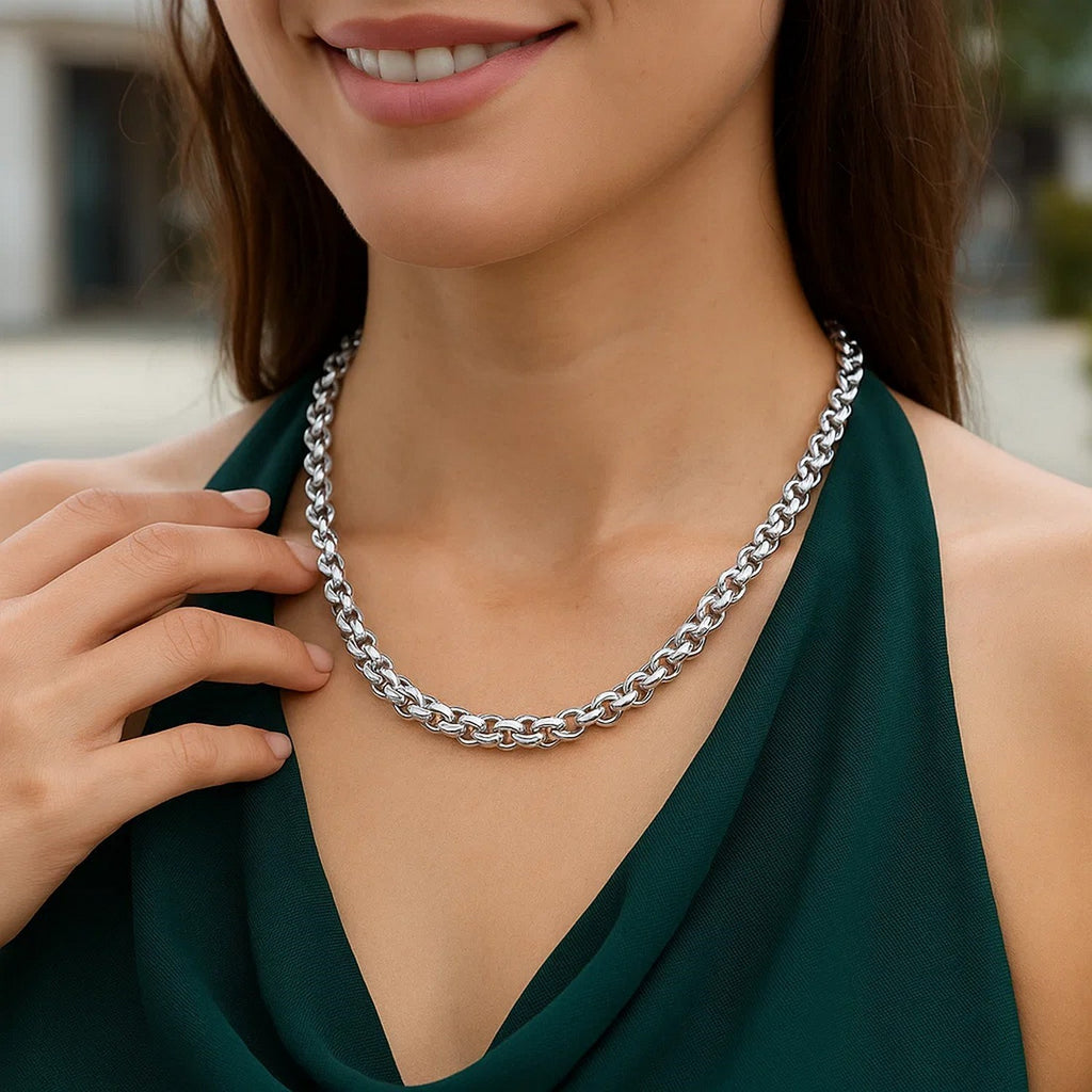 Sterling Silver Rolo Link Necklace