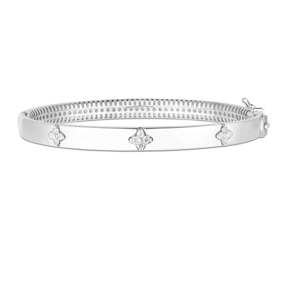 14k White Gold Trilogy Diamond Bangle (5.40 mm)