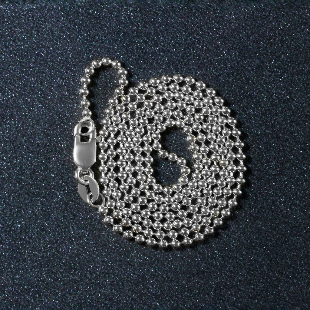 14k White Gold Bead Chain 1.5mm (1.50 mm)