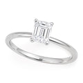 1 Carat Emerald Lab Grown IGI G/VS1 Diamond Solitaire Ring in 14K White Gold