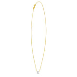 14K Yellow Gold Mini Diamond E Initial Pendant Necklace