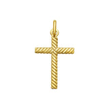 14K Yellow Gold Cable Cross Pendant