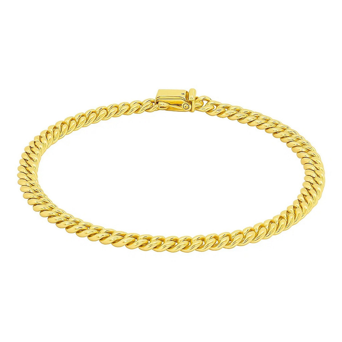10k Yellow Gold Classic Miami Cuban Solid Bracelet (5.00 mm)