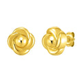 14K Yellow Gold Floral Stud Earrings