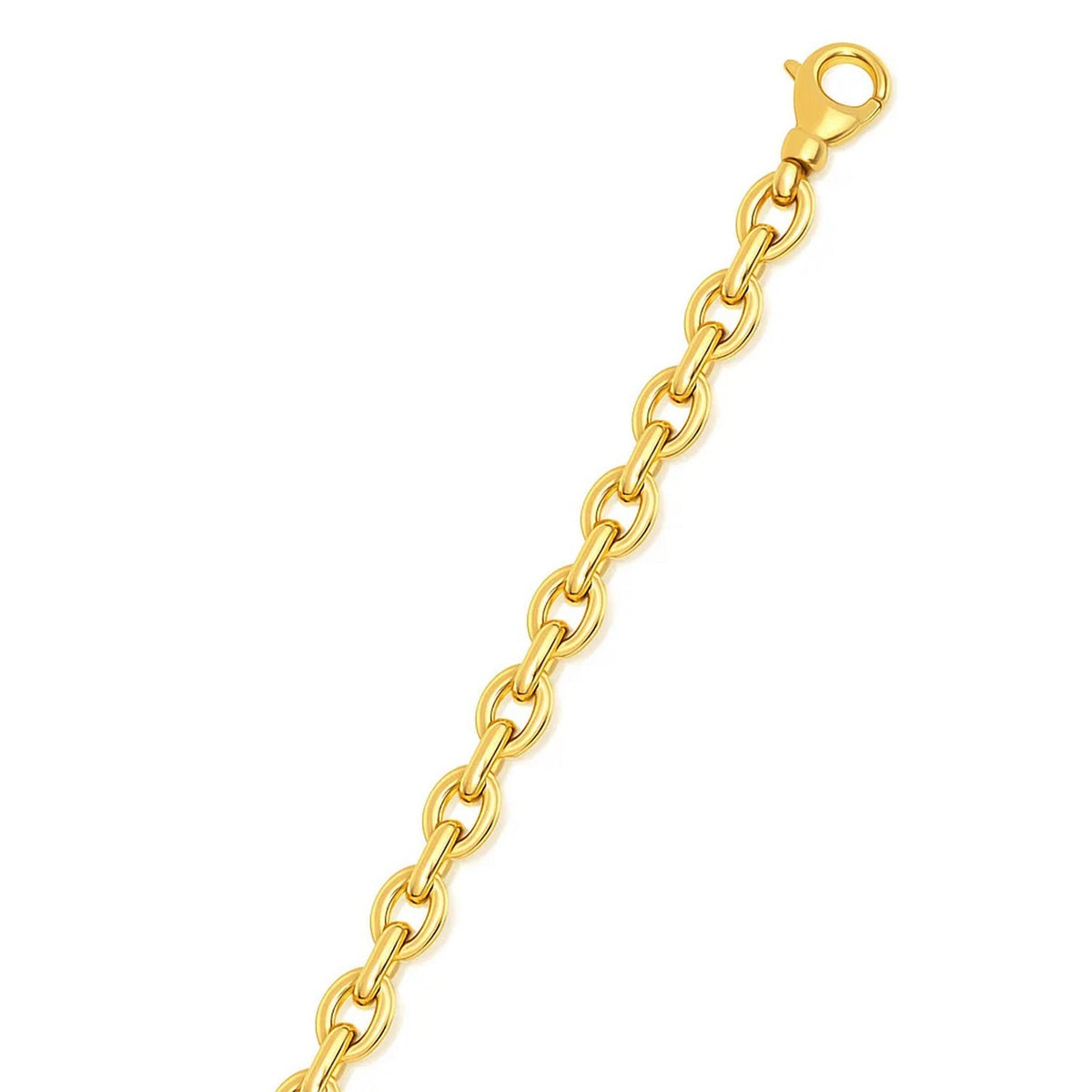 14k Yellow Gold Polished Oval Link Bracelet (6.20 mm)