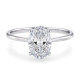 1 1/2 Carat Oval Lab Grown IGI G/VS1 Diamond Solitaire Ring in 14K White Gold