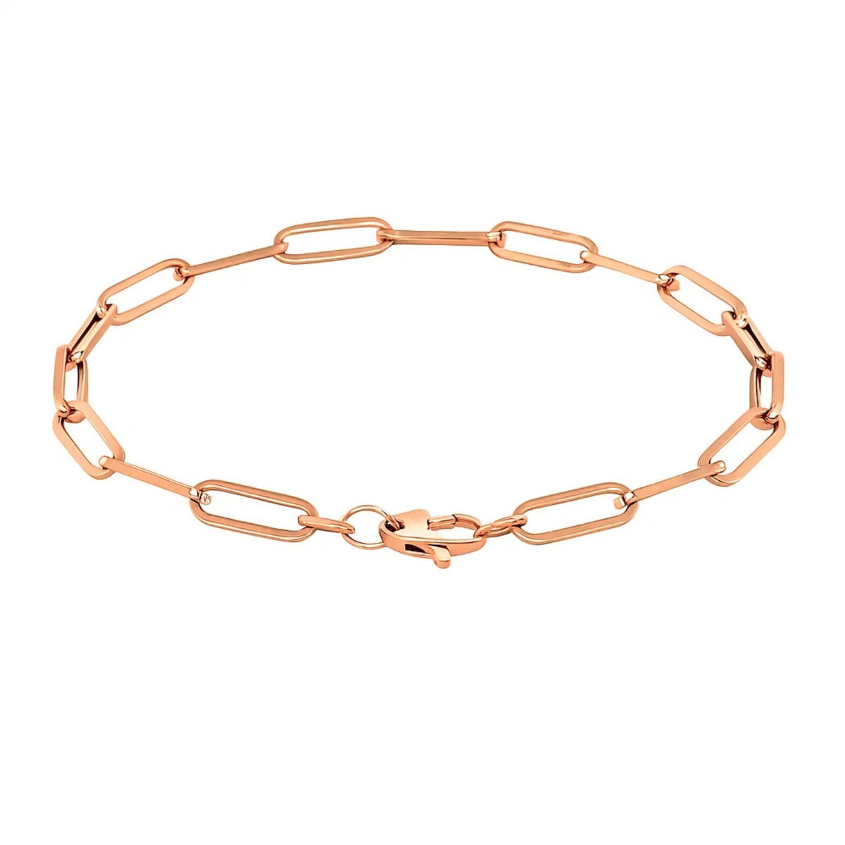 14K Rose Gold Extra Wide Paperclip Chain Bracelet (6.10 mm)