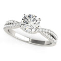 14k White Gold Fancy Prong Split Shank Diamond Engagement Ring (1 1/4 cttw)