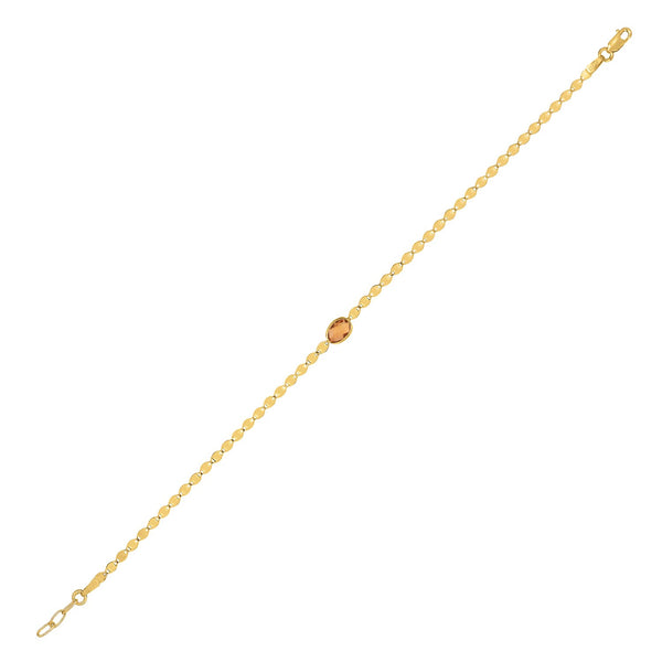 14K Yellow Gold Citrine Mirrored Chain (2.20 mm)