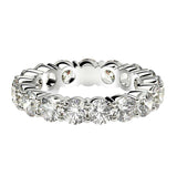 Round Cut Lab Grown Diamond Eternity Ring in 14k White Gold (3 cttw FG/VS2)