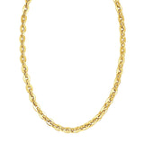 14K Yellow Gold Mirror Rolo Link Chain Necklace (7.30 mm)