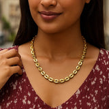 14K Yellow Gold Mirror Rolo Link Chain Necklace (7.30 mm)