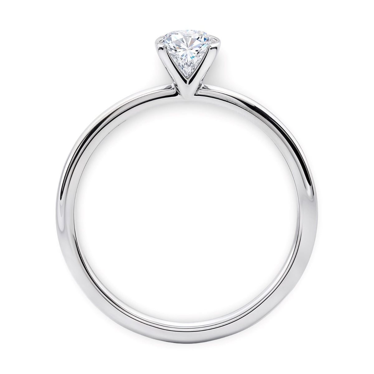 3/4 Carat Round Lab Grown IGI G/VS1 Diamond Solitaire Ring in 14K White Gold