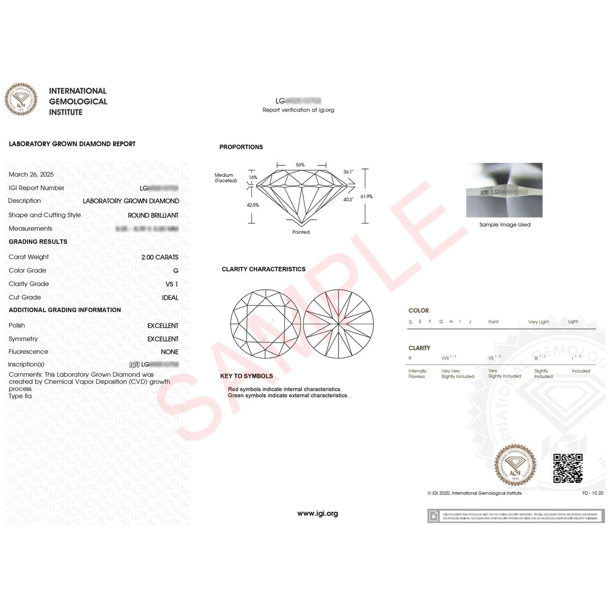 2 Carat Round Lab Grown IGI G/VS1 Diamond Solitaire Ring in Sterling Silver