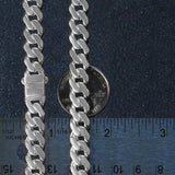 14k White Gold 22 inch Polished Curb Chain Necklace