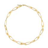 14K Yellow Gold Italian Oval Links Necklace