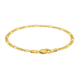 10k Yellow Gold Link Figaro Bracelet (2.60 mm)