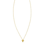14K Yellow Gold Puffed Mini Cross Pendant Necklace