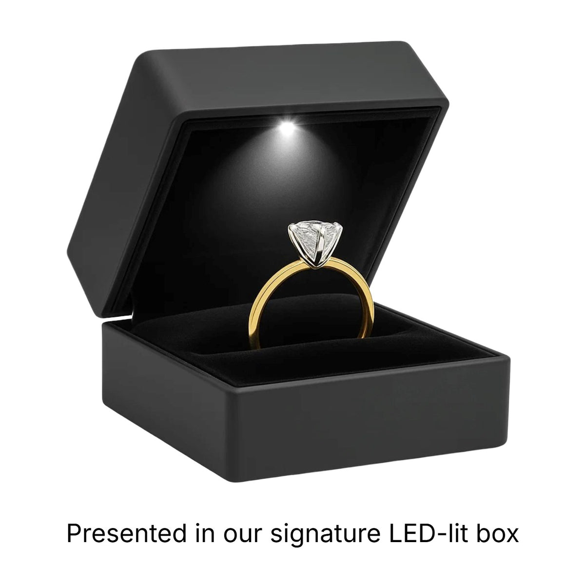 1 Carat Oval Lab Grown IGI G/VS1 Diamond Solitaire Ring in 10K Yellow Gold