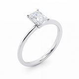1 1/2 Carat Radiant Lab Grown IGI G/VS1 Diamond Solitaire Ring in 10K White Gold