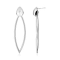 Sterling Silver Polished Open Marquise Dangle Earrings