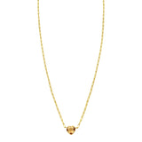 14K Yellow Gold Citrine Heart Necklace (1.50 mm)