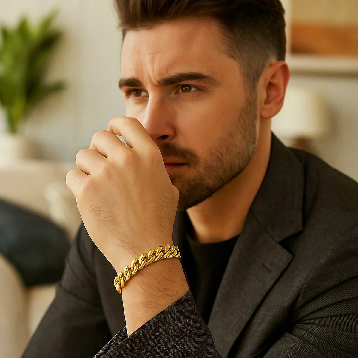 10k Yellow Gold Semi Solid Miami Cuban Bracelet (10.70 mm)