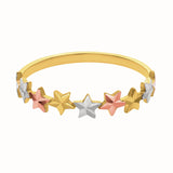 Tri color Star Ring in 10K Gold