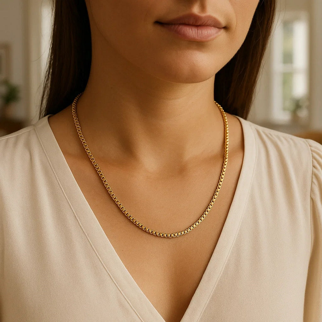 14k Yellow Gold Solid Round Box Chain (2.5 mm)