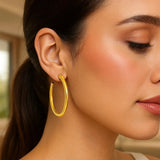 14k Yellow Gold Polished Hoop Earrings(4x50mm)