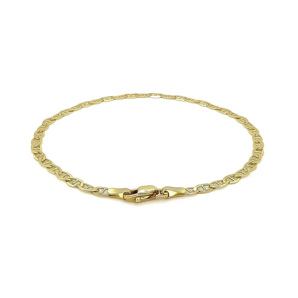 3.2mm 10k Yellow Gold Mariner Link Anklet