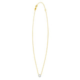 14K Yellow Gold Mini Diamond G Initial Pendant Necklace