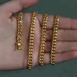 14k Yellow Gold Semi Solid Miami Cuban Chain (6.10 mm)