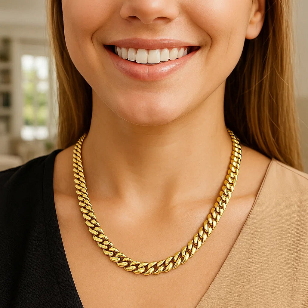 14k Yellow Gold Classic Miami Cuban Solid Chain (8.20 mm)