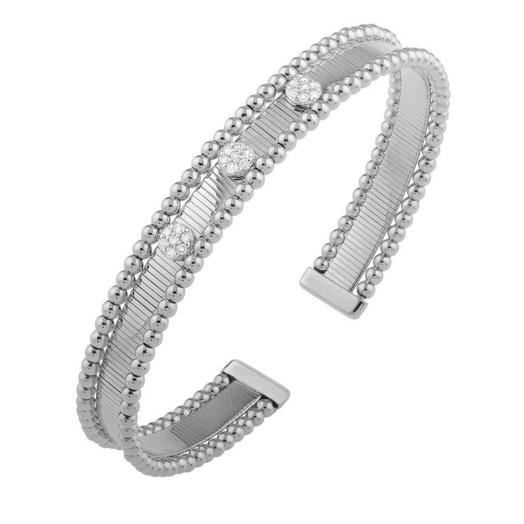 Pallina Cuff Bangle in 14K White Gold (9.00 mm)