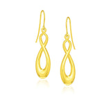 14k Yellow Gold Polished Earrings in Infinity Design