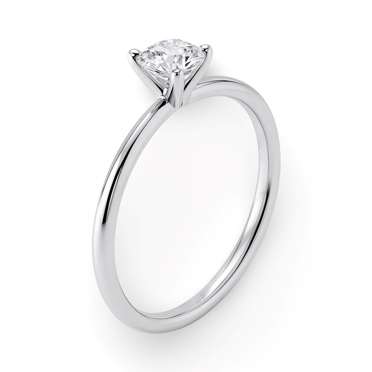 3/4 Carat Round Lab Grown IGI G/VS1 Diamond Solitaire Ring in 10K White Gold