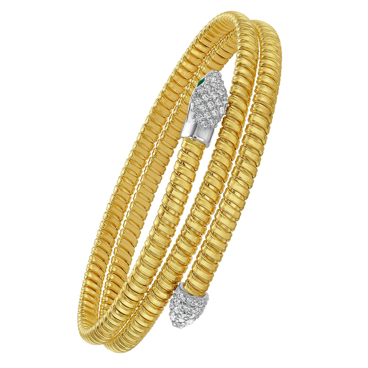 14K Yellow Gold Snake Style Tubogas Bangle (3.90 mm)