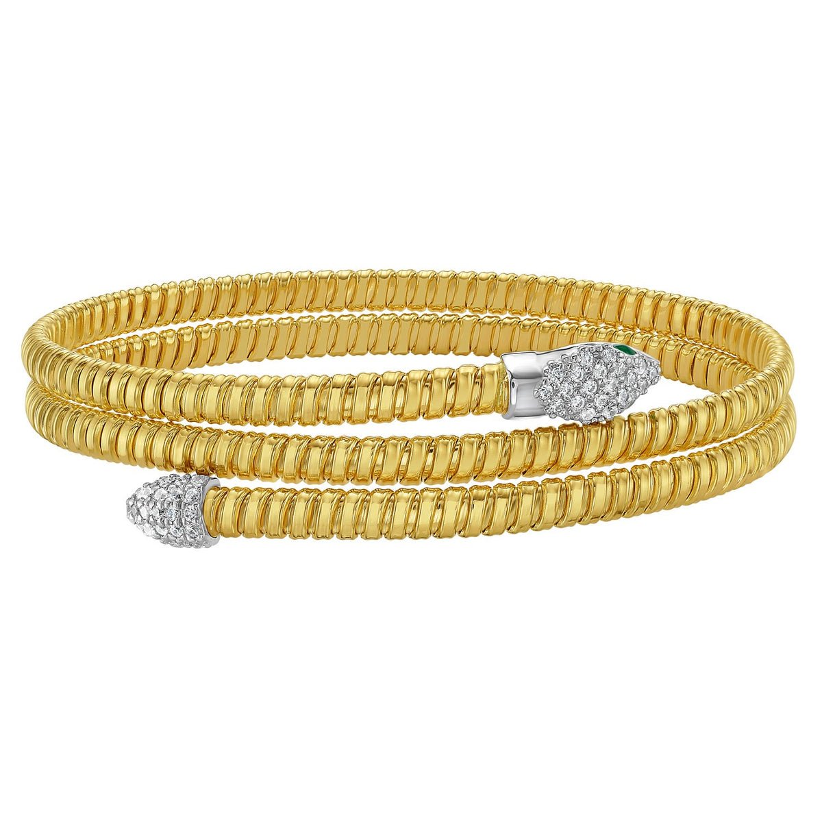 14K Yellow Gold Snake Style Tubogas Bangle (3.90 mm)